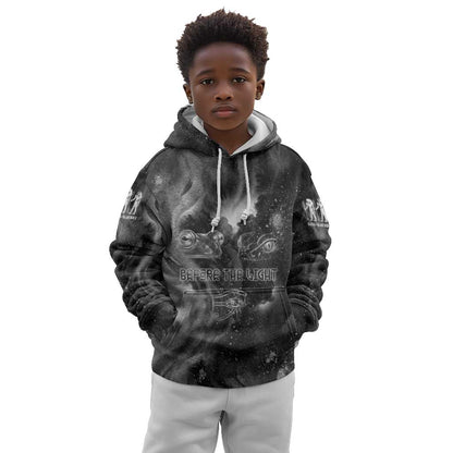 Kek and Kauket Egyptian Kid Hoodie Primordial Darkness Design Cosmic Frogs and Serpents