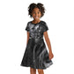 Kek and Kauket Egyptian Kid Short Sleeve Dress Primordial Darkness Design Cosmic Frogs and Serpents