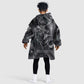 Kek and Kauket Egyptian Kid Wearable Blanket Hoodie Primordial Darkness Design Cosmic Frogs and Serpents