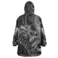 Kek and Kauket Egyptian Kid Wearable Blanket Hoodie Primordial Darkness Design Cosmic Frogs and Serpents