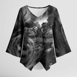 Kek and Kauket Egyptian Kimono Sleeve Blouse Primordial Darkness Design Cosmic Frogs and Serpents
