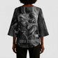 Kek and Kauket Egyptian Kimono Sleeve Blouse Primordial Darkness Design Cosmic Frogs and Serpents