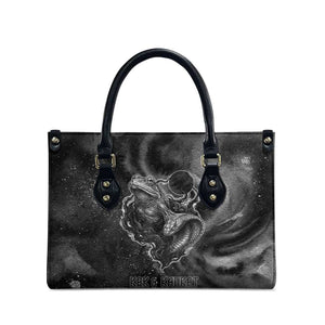 Kek and Kauket Egyptian Leather Bag Primordial Darkness Design Cosmic Frogs and Serpents