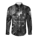 Kek and Kauket Egyptian Long Sleeve Button Shirt Primordial Darkness Design Cosmic Frogs and Serpents
