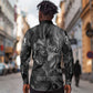 Kek and Kauket Egyptian Long Sleeve Button Shirt Primordial Darkness Design Cosmic Frogs and Serpents