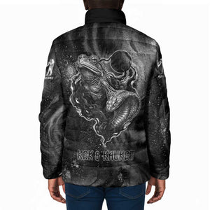 Kek and Kauket Egyptian Padded Jacket Primordial Darkness Design Cosmic Frogs and Serpents