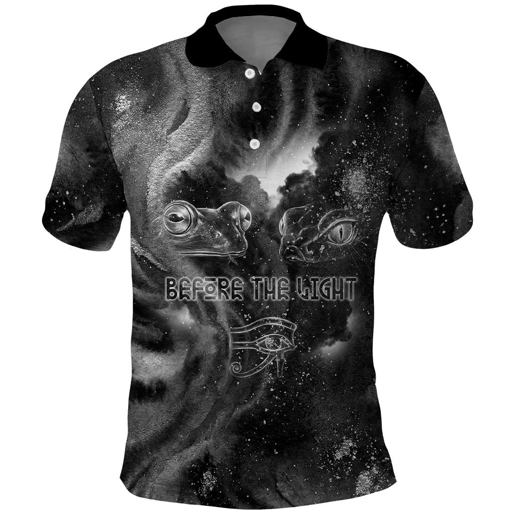 Kek and Kauket Egyptian Polo Shirt Primordial Darkness Design Cosmic Frogs and Serpents