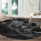 Kek and Kauket Egyptian Round Carpet Primordial Darkness Design Cosmic Frogs and Serpents