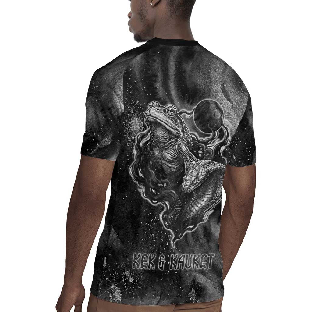 Kek and Kauket Egyptian Rugby Jersey Primordial Darkness Design Cosmic Frogs and Serpents
