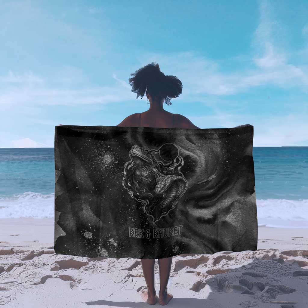 Kek and Kauket Egyptian Sarong Primordial Darkness Design Cosmic Frogs and Serpents
