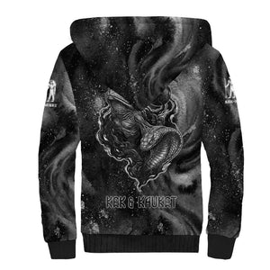 Kek and Kauket Egyptian Sherpa Hoodie Primordial Darkness Design Cosmic Frogs and Serpents