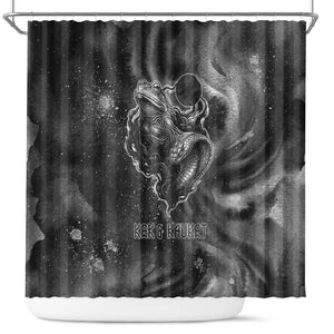 Kek and Kauket Egyptian Shower Curtain Primordial Darkness Design Cosmic Frogs and Serpents