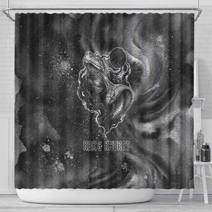 Kek and Kauket Egyptian Shower Curtain Primordial Darkness Design Cosmic Frogs and Serpents