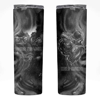 Kek and Kauket Egyptian Skinny Tumbler Primordial Darkness Design Cosmic Frogs and Serpents