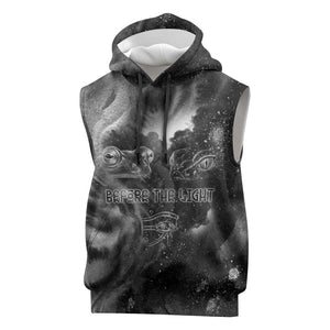 Kek and Kauket Egyptian Sleeveless Hoodie Primordial Darkness Design Cosmic Frogs and Serpents