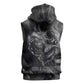 Kek and Kauket Egyptian Sleeveless Hoodie Primordial Darkness Design Cosmic Frogs and Serpents