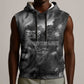 Kek and Kauket Egyptian Sleeveless Hoodie Primordial Darkness Design Cosmic Frogs and Serpents