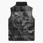 Kek and Kauket Egyptian Sleeveless Puffer Jacket Primordial Darkness Design Cosmic Frogs and Serpents