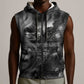 Kek and Kauket Egyptian Sleeveless Zip Hoodie Primordial Darkness Design Cosmic Frogs and Serpents