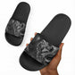 Kek and Kauket Egyptian Slide Sandals Primordial Darkness Design Cosmic Frogs and Serpents