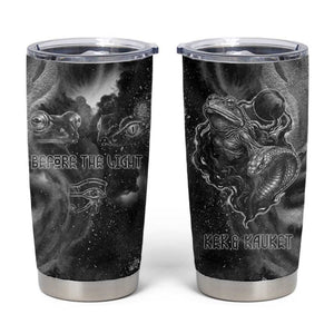 Kek and Kauket Egyptian Tumbler Cup Primordial Darkness Design Cosmic Frogs and Serpents