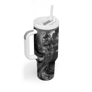 Kek and Kauket Egyptian Tumbler With Handle Primordial Darkness Design Cosmic Frogs and Serpents