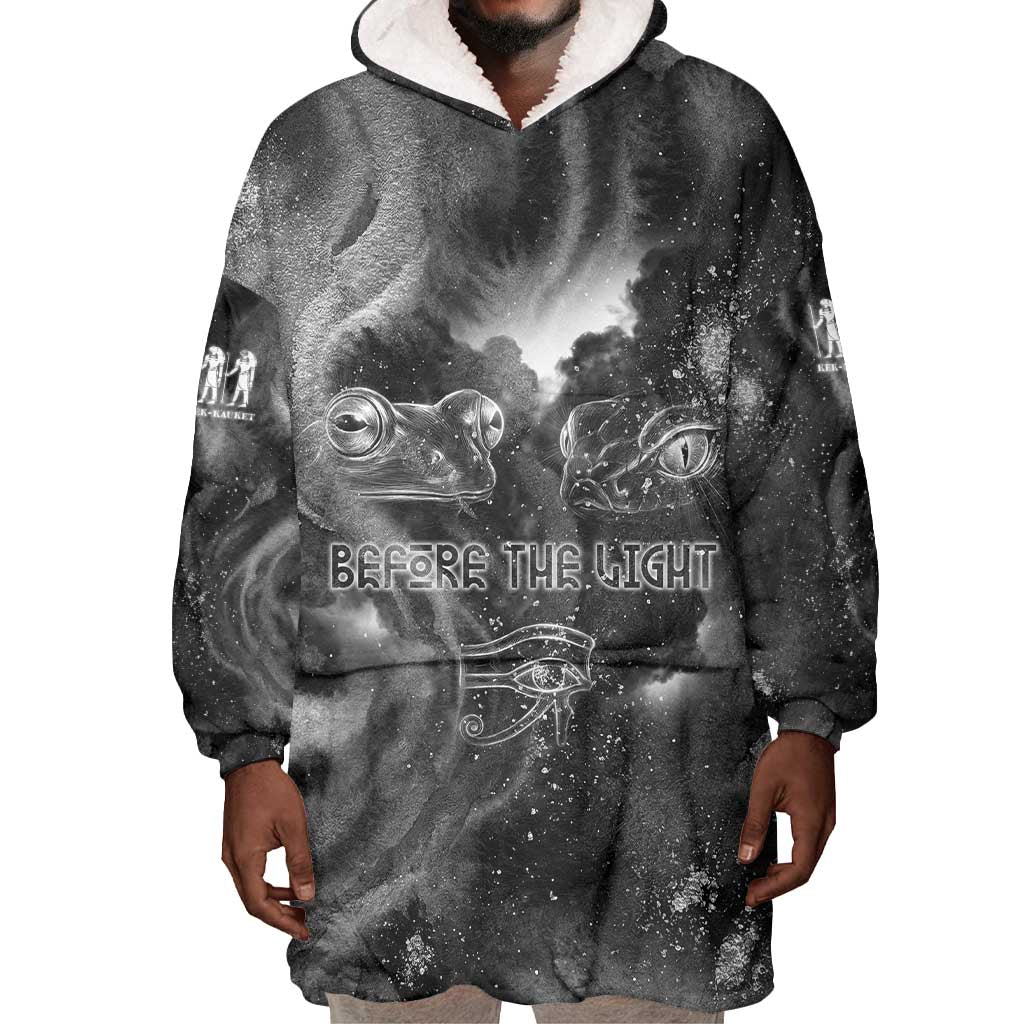Kek and Kauket Egyptian Wearable Blanket Hoodie Primordial Darkness Design Cosmic Frogs and Serpents