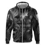 Kek and Kauket Egyptian Zip Hoodie Primordial Darkness Design Cosmic Frogs and Serpents