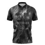 Kek and Kauket Egyptian Zipper Polo Shirt Primordial Darkness Design Cosmic Frogs and Serpents