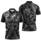 Kek and Kauket Egyptian Zipper Polo Shirt Primordial Darkness Design Cosmic Frogs and Serpents