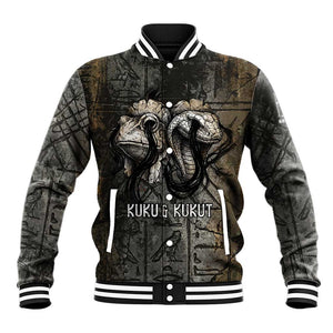 Egypt Kek and Kauket Baseball Jacket Ancient Void Theme with Frog and Serpent Duality