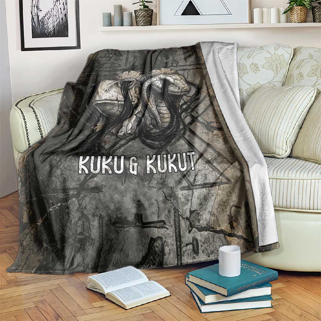 Egypt Kek and Kauket Blanket Ancient Void Theme with Frog and Serpent Duality