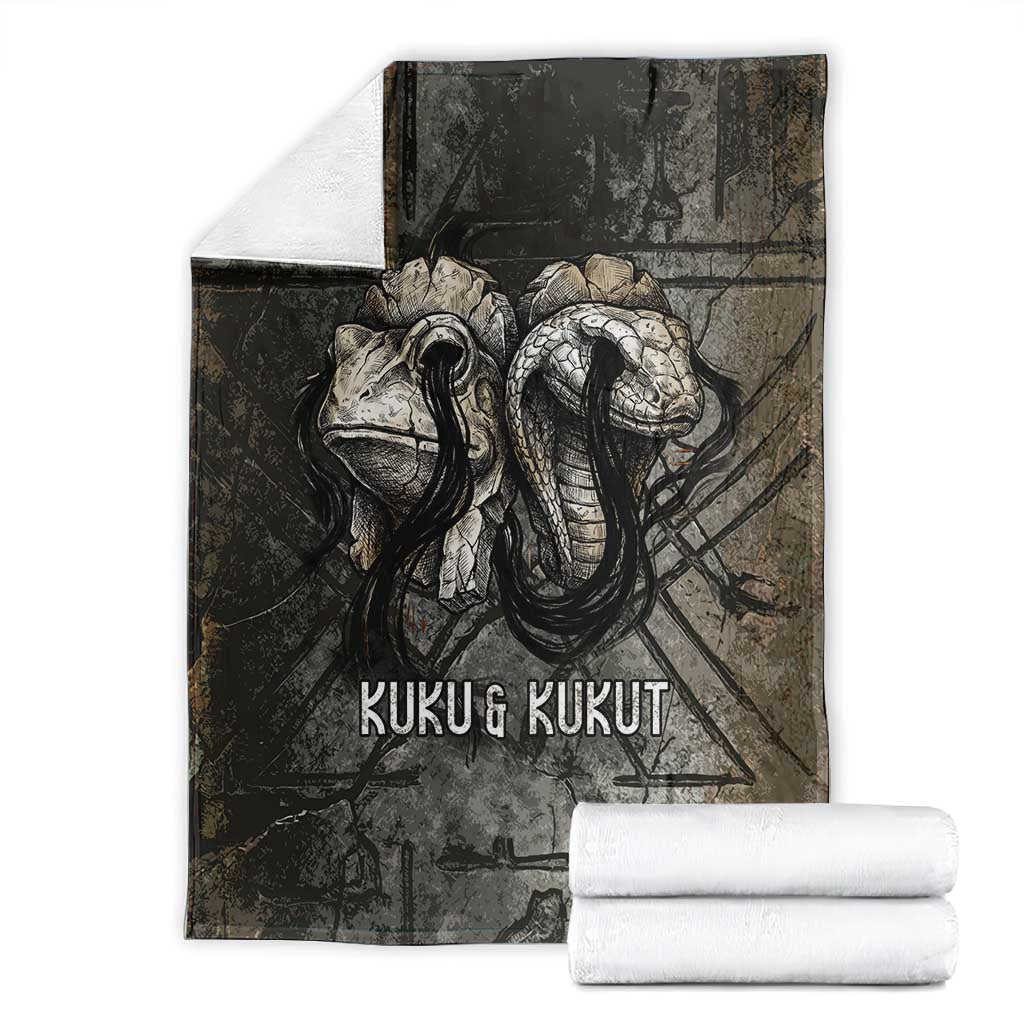 Egypt Kek and Kauket Blanket Ancient Void Theme with Frog and Serpent Duality