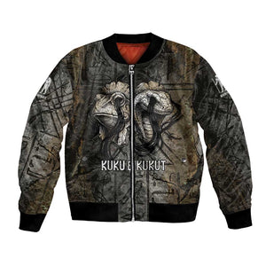 Egypt Kek and Kauket Bomber Jacket Ancient Void Theme with Frog and Serpent Duality