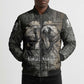 Egypt Kek and Kauket Bomber Puffer Jacket Ancient Void Theme with Frog and Serpent Duality
