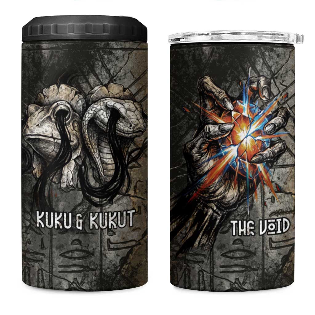 Egypt Kek and Kauket 4 in 1 Can Cooler Tumbler Ancient Void Theme with Frog and Serpent Duality