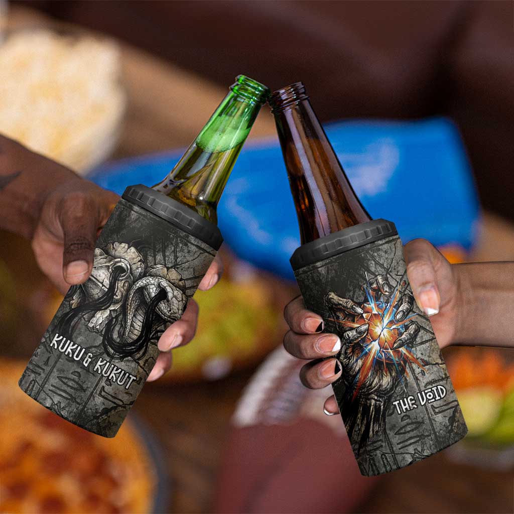 Egypt Kek and Kauket 4 in 1 Can Cooler Tumbler Ancient Void Theme with Frog and Serpent Duality