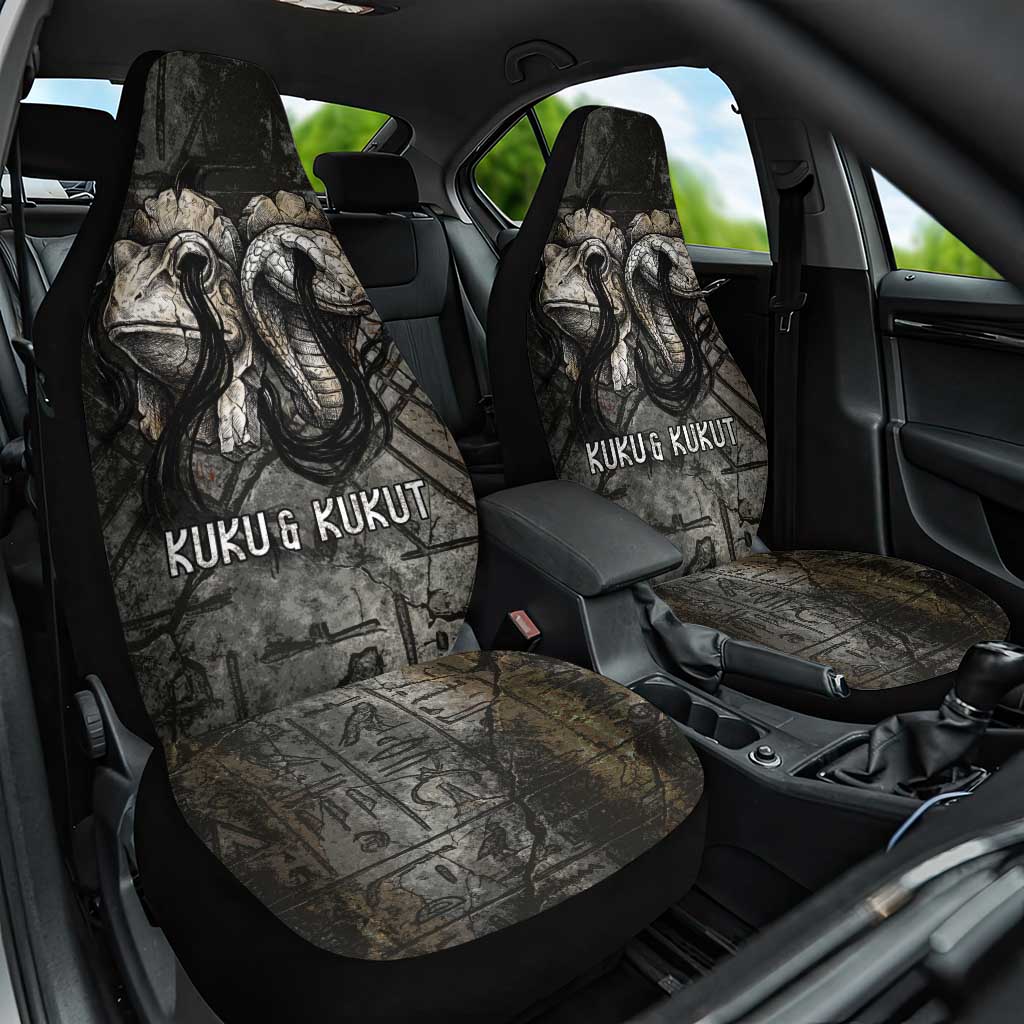 Egypt Kek and Kauket Car Seat Cover Ancient Void Theme with Frog and Serpent Duality