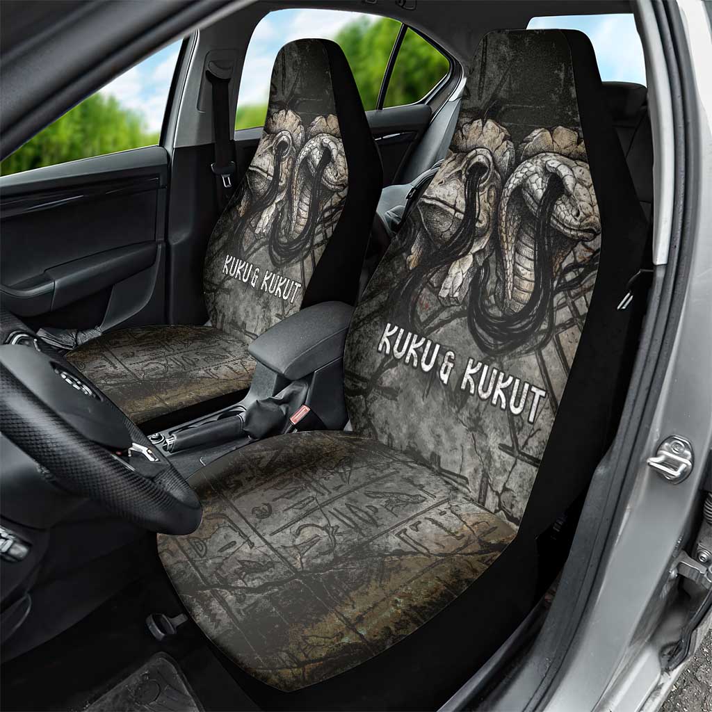 Egypt Kek and Kauket Car Seat Cover Ancient Void Theme with Frog and Serpent Duality