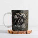 Egypt Kek and Kauket Ceramic Mug Ancient Void Theme with Frog and Serpent Duality