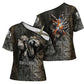 Egypt Kek and Kauket Cross Shoulder Shirt Ancient Void Theme with Frog and Serpent Duality
