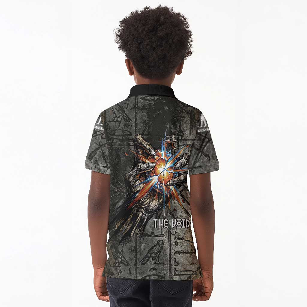 Egypt Kek and Kauket Kid Polo Shirt Ancient Void Theme with Frog and Serpent Duality