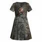 Egypt Kek and Kauket Kid Short Sleeve Dress Ancient Void Theme with Frog and Serpent Duality