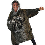 Egypt Kek and Kauket Kid Wearable Blanket Hoodie Ancient Void Theme with Frog and Serpent Duality