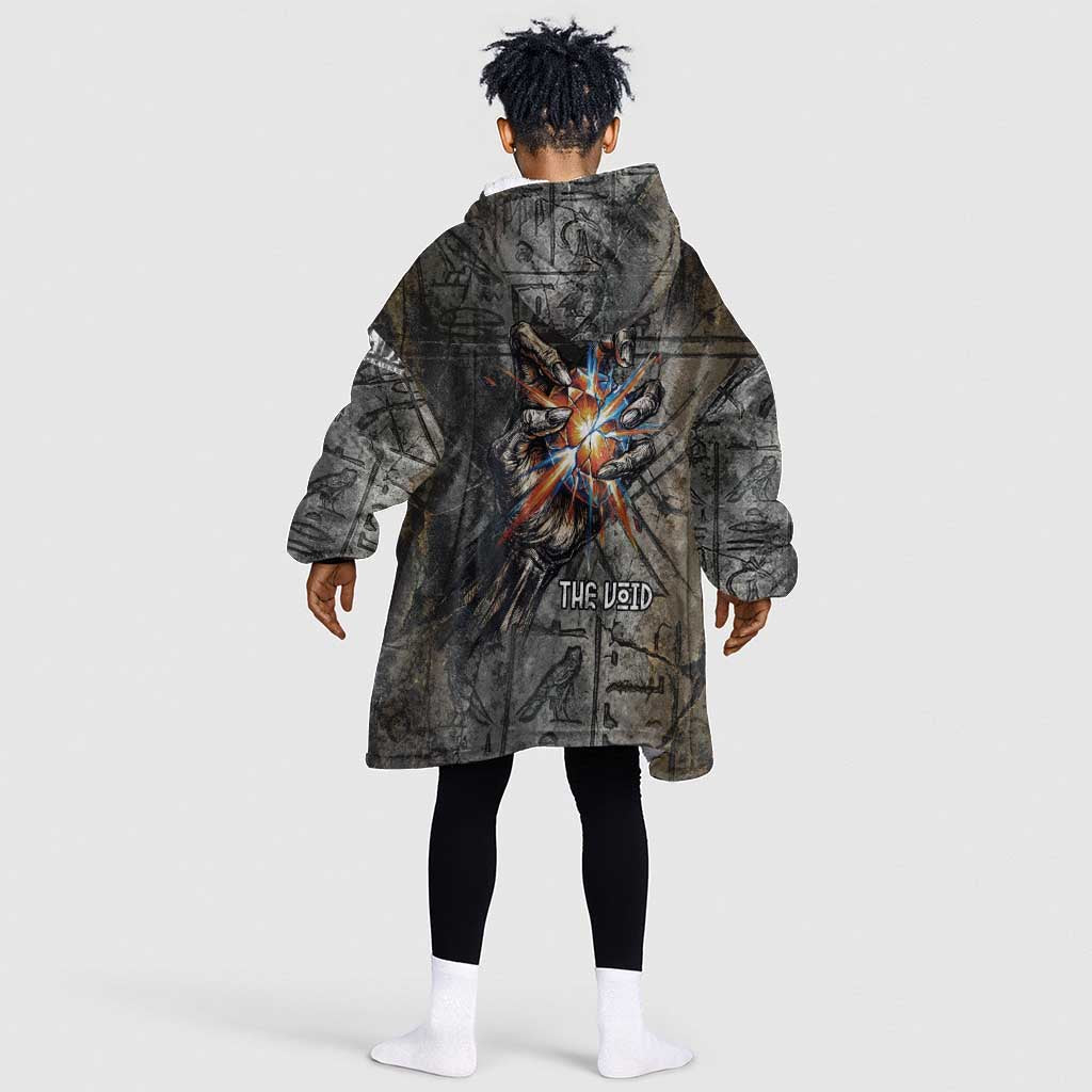 Egypt Kek and Kauket Kid Wearable Blanket Hoodie Ancient Void Theme with Frog and Serpent Duality