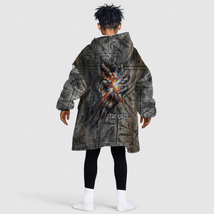 Egypt Kek and Kauket Kid Wearable Blanket Hoodie Ancient Void Theme with Frog and Serpent Duality