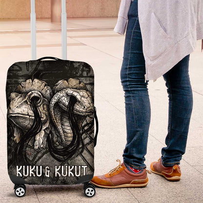 Egypt Kek and Kauket Luggage Cover Ancient Void Theme with Frog and Serpent Duality