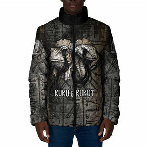 Egypt Kek and Kauket Padded Jacket Ancient Void Theme with Frog and Serpent Duality