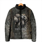 Egypt Kek and Kauket Padded Jacket Ancient Void Theme with Frog and Serpent Duality