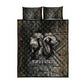 Egypt Kek and Kauket Quilt Bed Set Ancient Void Theme with Frog and Serpent Duality